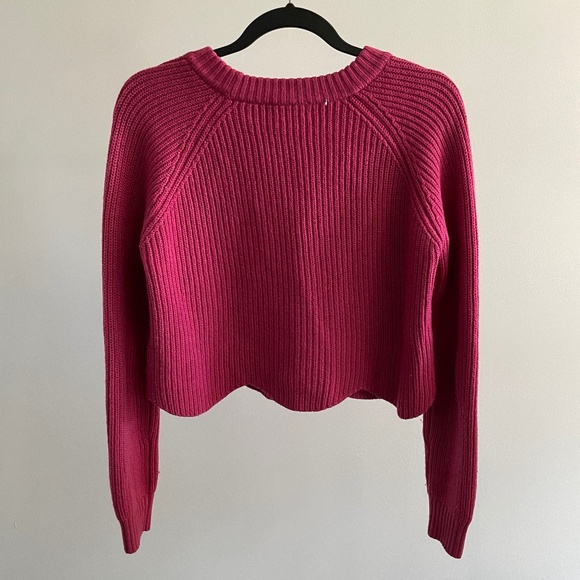 Wilfred Sardou Hot Pink Scalloped Sweater - Picture 2 of 3